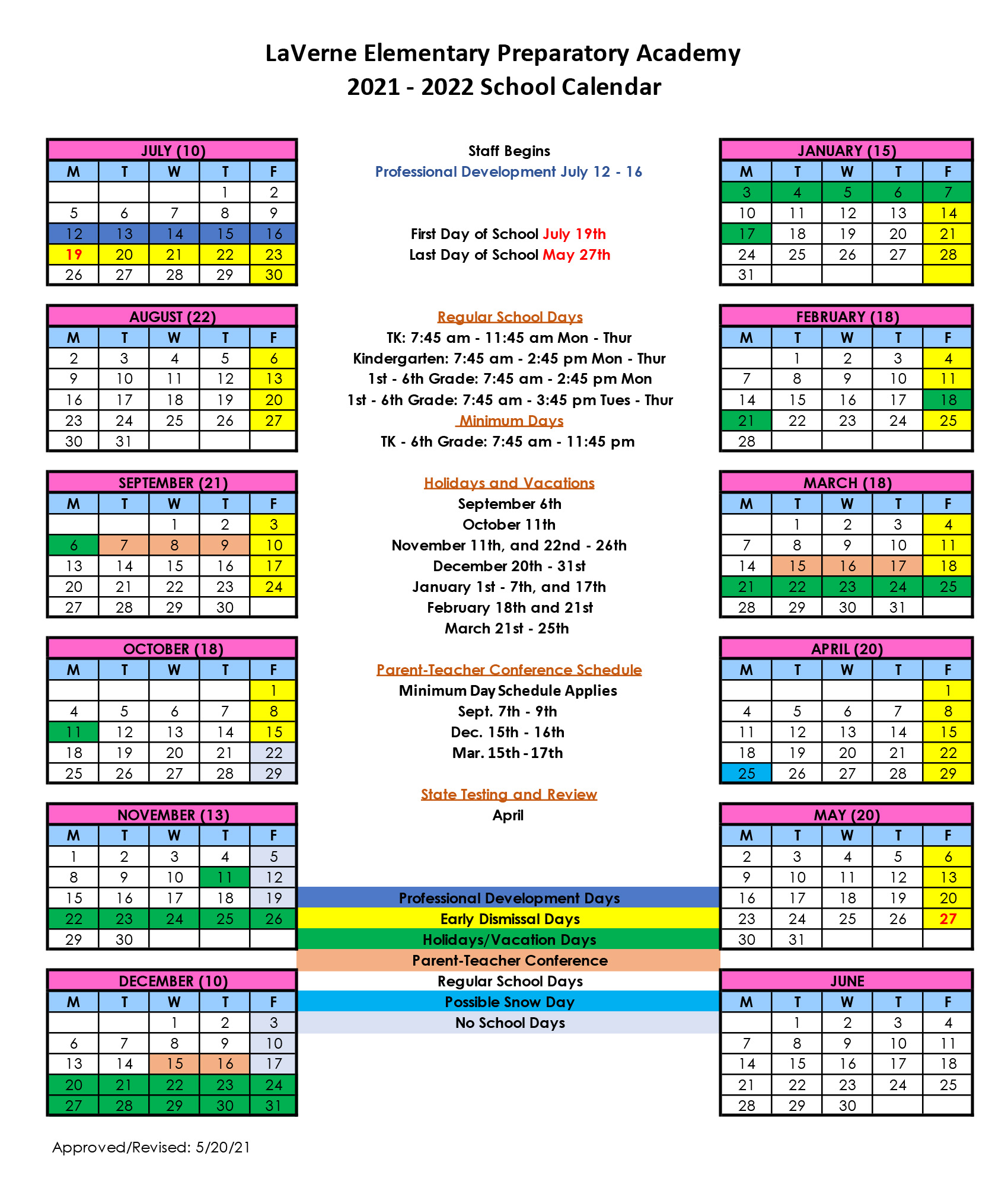 DepEd School Calendar 2021